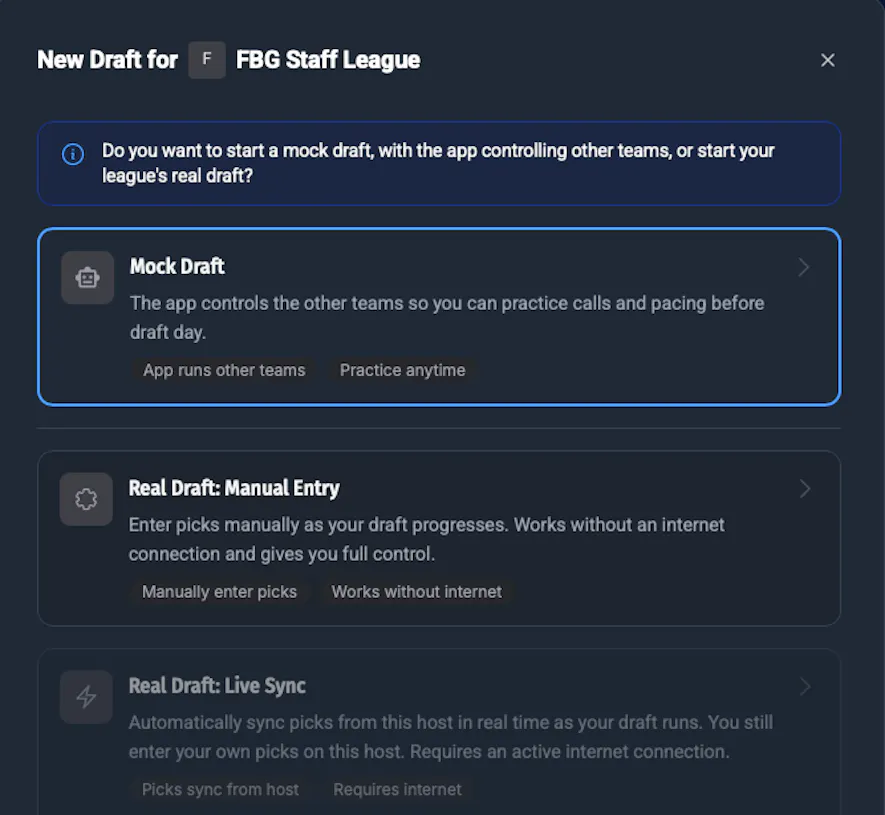 Draft Dominator Start League